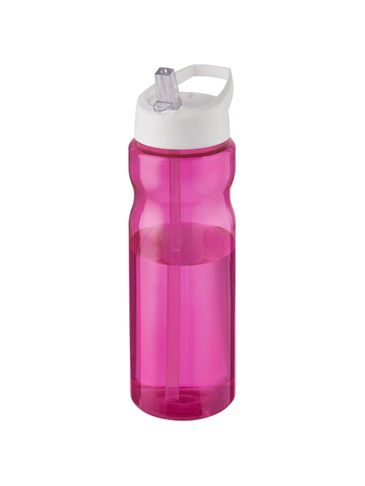 Bidon H2O Base® o pojemności 650 ml z wieczkiem z słomką, magenta / biały