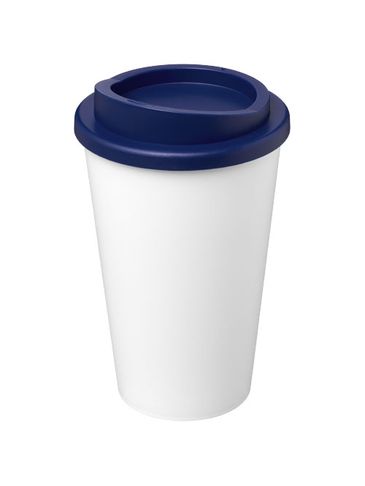 Kubek Americano Eco z recyklingu o pojemności 350 ml, biały / niebieski