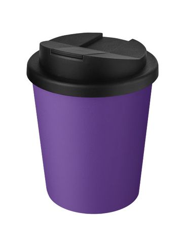 Kubek Americano® Espresso z recyklingu o pojemności 250 ml z pokrywą odporną na zalanie, fioletowy / czarny