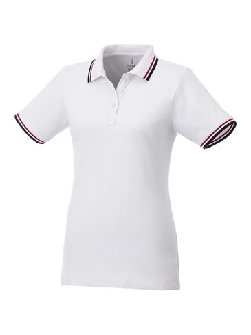 Damskie polo Fairfield z krótkim rękawem z lamówką, biały