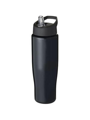 Bidon H2O Tempo® o pojemności 700 ml z wieczkiem z słomką, czarny