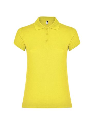 Star koszulka damska polo z krótkim rękawem, żółty
