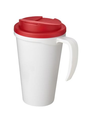 Americano® Grande 350 ml mug with spill-proof lid, biały / czerwony