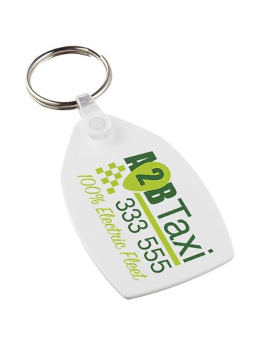 Tait łańcuch do kluczy z recyklingu w kształcie prostokąta, biały