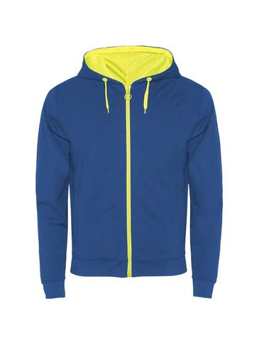 Fuji bluza unisex, błękit królewski / fluor yellow