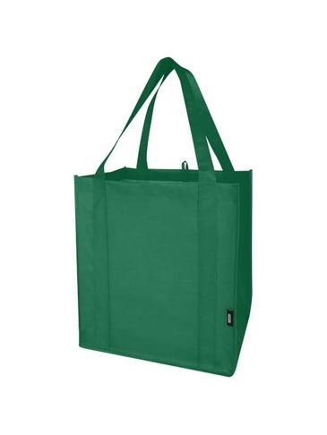 Liberty torba na zakupy z twardym dnem o pojemności 29 l wykonana z włókniny z recyklingu z certyfikatem GRS, zielony