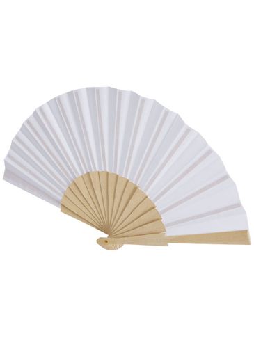 Wachlarz Manuela z drewna i poliestru, biały