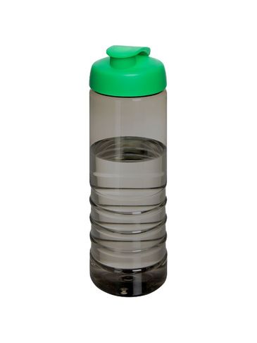 H2O Active® Eco Treble bidon z otwieraną pokrywką o pojemności 750 ml, ciemnografitowy / zielony