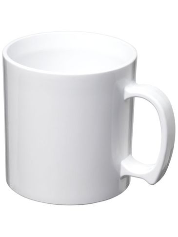 Kubek Standard wykonany z tworzywa sztucznego o pojemności 300 ml, biały