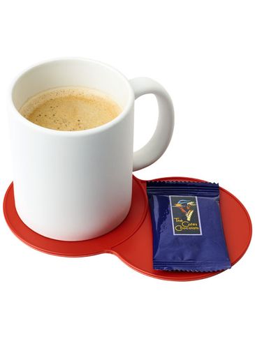 Podkładka podwójna wykonana z tworzywa sztucznego Sidekick, czerwony