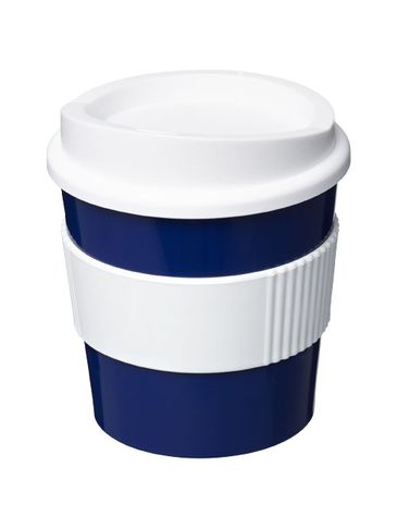 Kubek z serii Americano® Primo o pojemności 250 ml z uchwytem, niebieski / biały