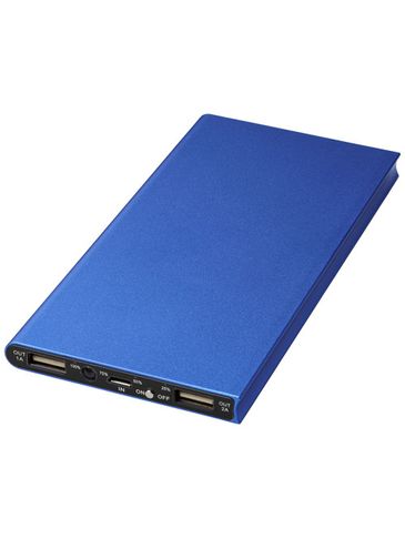 Aluminiowy powerbank Plate 8000 mAh, błękit królewski