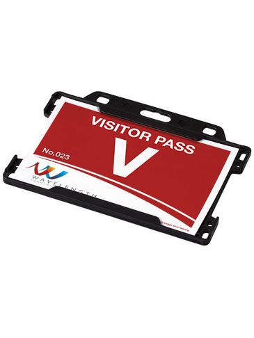 Uchwyt na plakietki Vega wykonany z tworzywa sztucznego, czarny