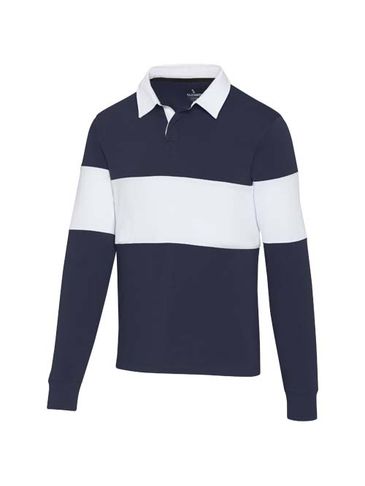 Clyde bluza polo do rugby unisex, granatowy / biały