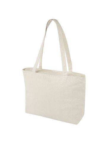 Zapinana na suwak torba na zakupy Ningbo 320 g/m², natural