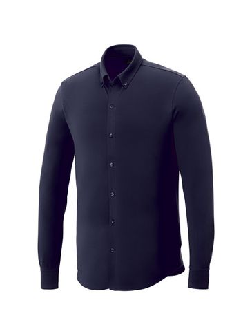 Męska koszula z długim rękawem o splocie pique Bigelow, granatowy