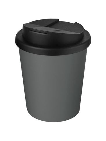 Kubek Americano® Espresso z recyklingu o pojemności 250 ml z pokrywą odporną na zalanie, szary / czarny