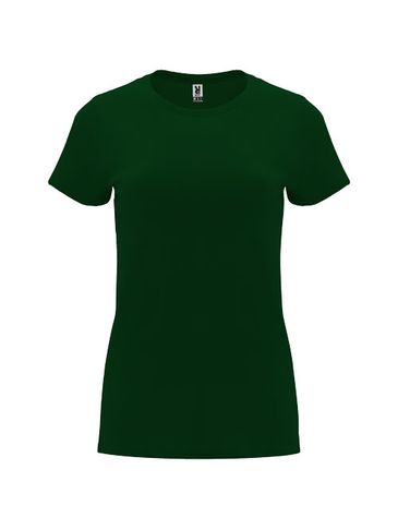 Capri koszulka damska z krótkim rękawem, butelkowa zieleń