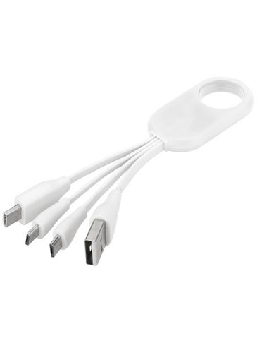 Kabel do ładowania z końcówką USB typu C 4w1 Troup, biały