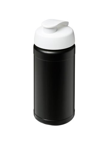 Bidon Baseline® Plus o pojemności 500 ml z wieczkiem zaciskowym, czarny / biały