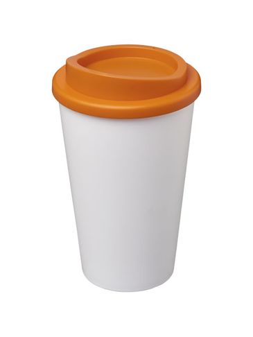 Kubek termiczny z serii Americano® o pojemności 350 ml, biały / pomarańczowy