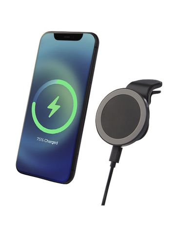 Bezprzewodowa magnetyczna ładowarka samochodowa Magclick o mocy 10 W, czarny