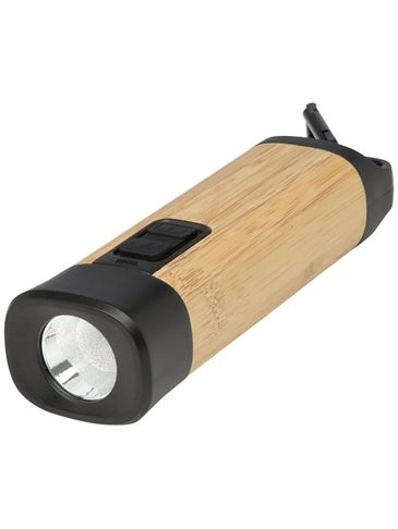 Kuma latarka z karabińczykiem wykonana z bambusa i tworzyw sztucznych pochodzących z recyklingu z certyfikatem RCS, piasek pustyni