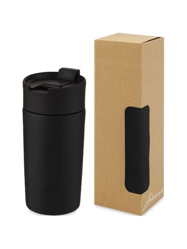 Kubek Jetta izolowany próżniowo i powlekany miedzią o pojemności 330 ml, czarny