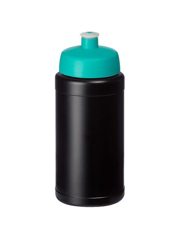 Baseline 500 ml butelka sportowa z recyklingu, czarny / błękitny