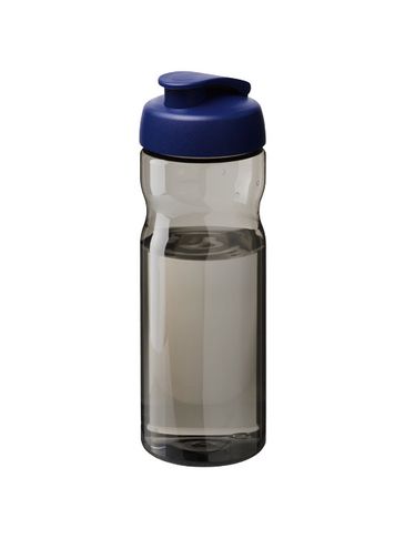 Bidon H2O Active® Base Tritan™ o pojemności 650 ml z klapką, ciemnografitowy / niebieski