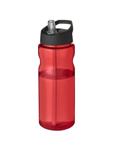 Bidon H2O Eco o pojemności 650 ml z wieczkiem z dzióbkiem, czerwony / czarny