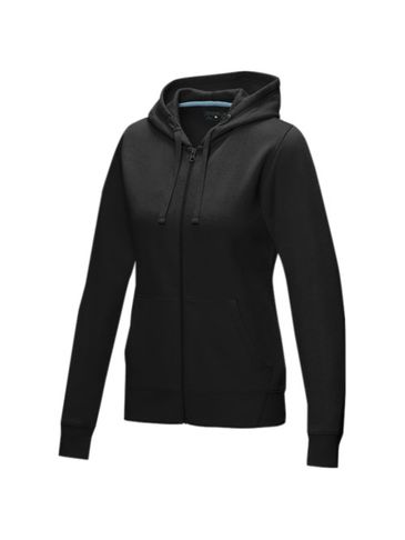 Ruby women’s organic recycled full zip hoodie, czarny