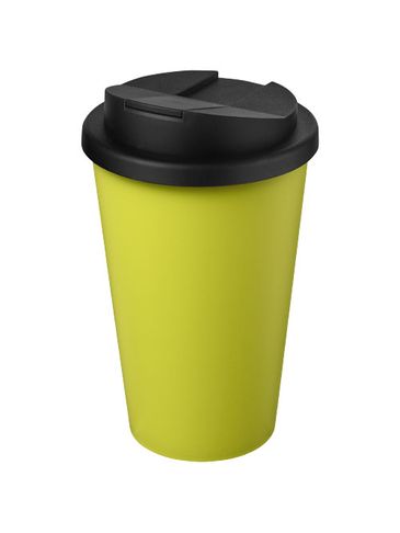 Americano® Recycled 350 ml spill-proof tumbler, limonka / czarny