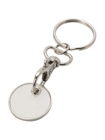 Rory brelok z monetą do wózka, biały