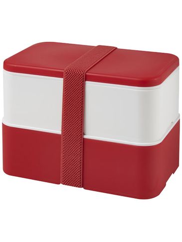 MIYO dwupoziomowe pudełko na lunch, czerwony / biały / czerwony