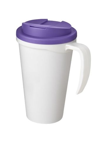 Americano® Grande 350 ml mug with spill-proof lid, biały / fioletowy