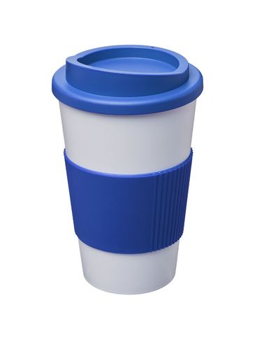 Americano® 350 ml termoizolowany kubek z uchwytem, średnioniebieski / biały
