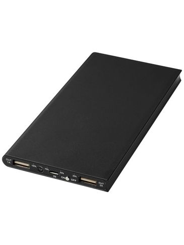 Aluminiowy powerbank Plate 8000 mAh, czarny