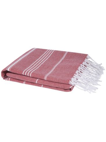 Anna bawełniany ręcznik hammam o gramaturze 150 g/m² i wymiarach 100 x 180 cm, czerwony