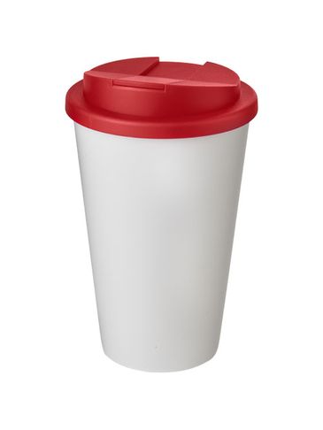 Americano® 350 ml tumbler with spill-proof lid, biały / czerwony