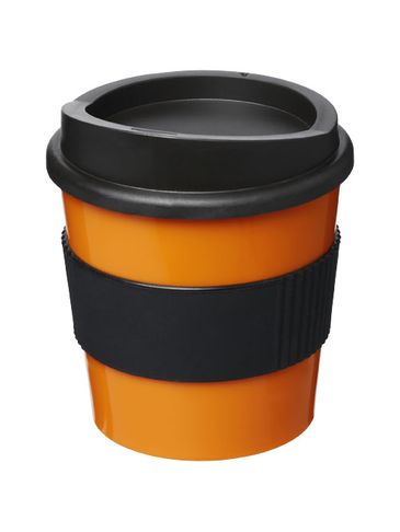Kubek z serii Americano® Primo o pojemności 250 ml z uchwytem, pomarańczowy / czarny