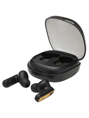 Nitida bambusowe słuchawki douszne TWS, czarny