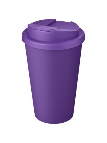 Kubek Americano® Eco z recyklingu o pojemności 350 ml z pokrywą odporną na zalanie, fioletowy