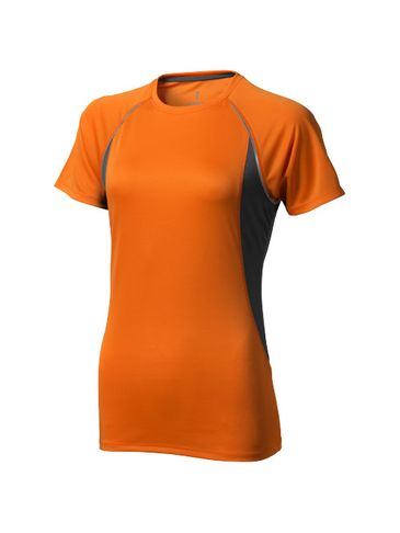 Damski T-shirt Quebec z krótkim rękawem z dzianiny Cool Fit odprowadzającej wilgoć, pomarańczowy