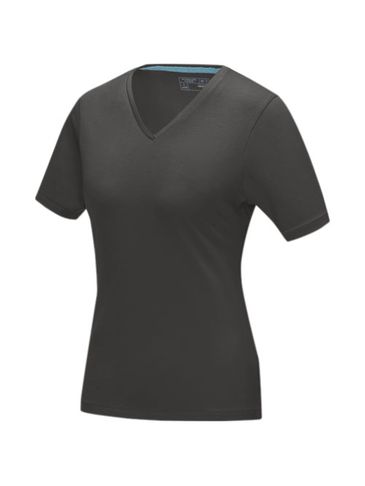 Damski T-shirt organiczny Kawartha z krótkim rękawem, szary sztormowy