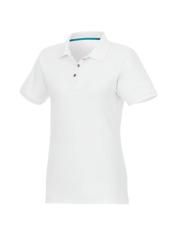 Beryl – damska koszulka polo z krótkim rękawem z bawełny organicznej i materiałów z recyklingu, biały