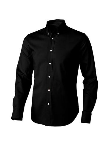 Męska koszula Vaillant z tkaniny Oxford z długim rękawem, czarny