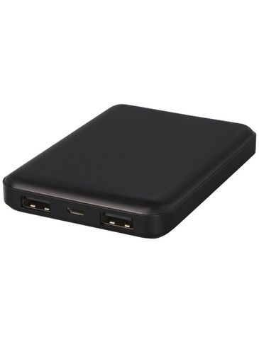 Gleam ultra cienki, podświetlany powerbank o pojemności 5000 mAh , czarny