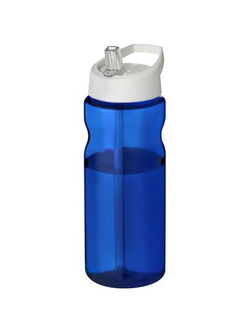 Bidon H2O Base® o pojemności 650 ml z wieczkiem z słomką, niebieski / biały