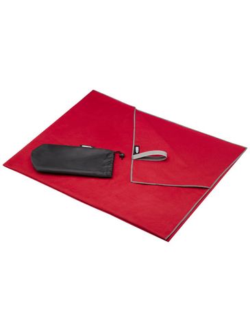 Pieter niezwykle lekki i szybko schnący ręcznik o wymiarach 100x180 cm z certyfikatem GRS, czerwony